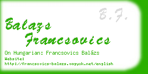balazs francsovics business card